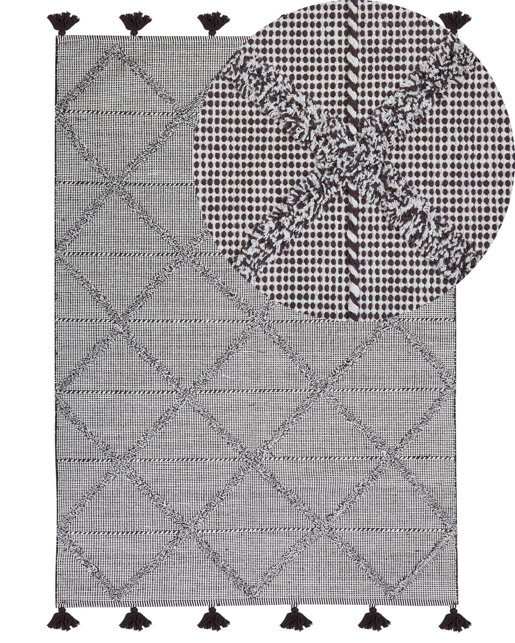 beliani-tuzla-baumwollteppich-80x150-braun-karo image 7