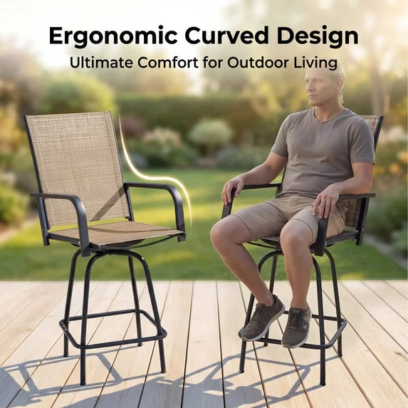 homall-bar-stool-barhocker-beige-2er-set-drehbar-outdoor image 5