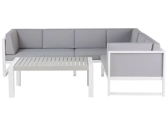 beliani-castella-lounge-set-aluminium-hellgrau-l-form image 1
