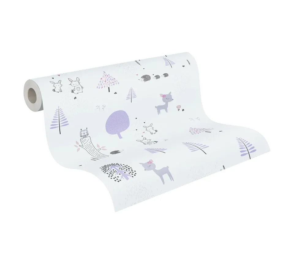 a-s-cr-ation-little-love-kindertapete-381171-lila-waldtiere image 1