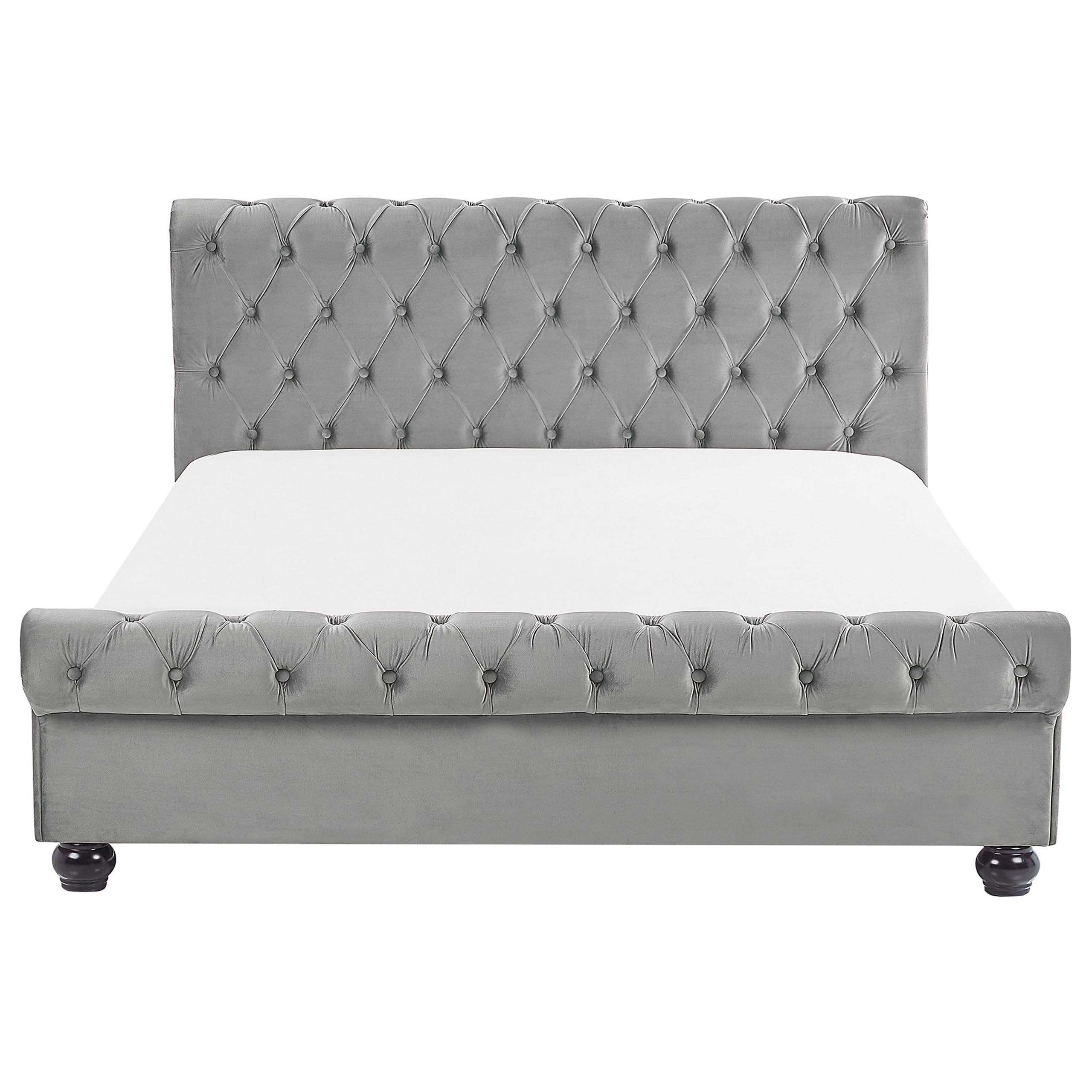 beliani-avallon-bett-160x200-hellgrau-samt-chesterfield image 5