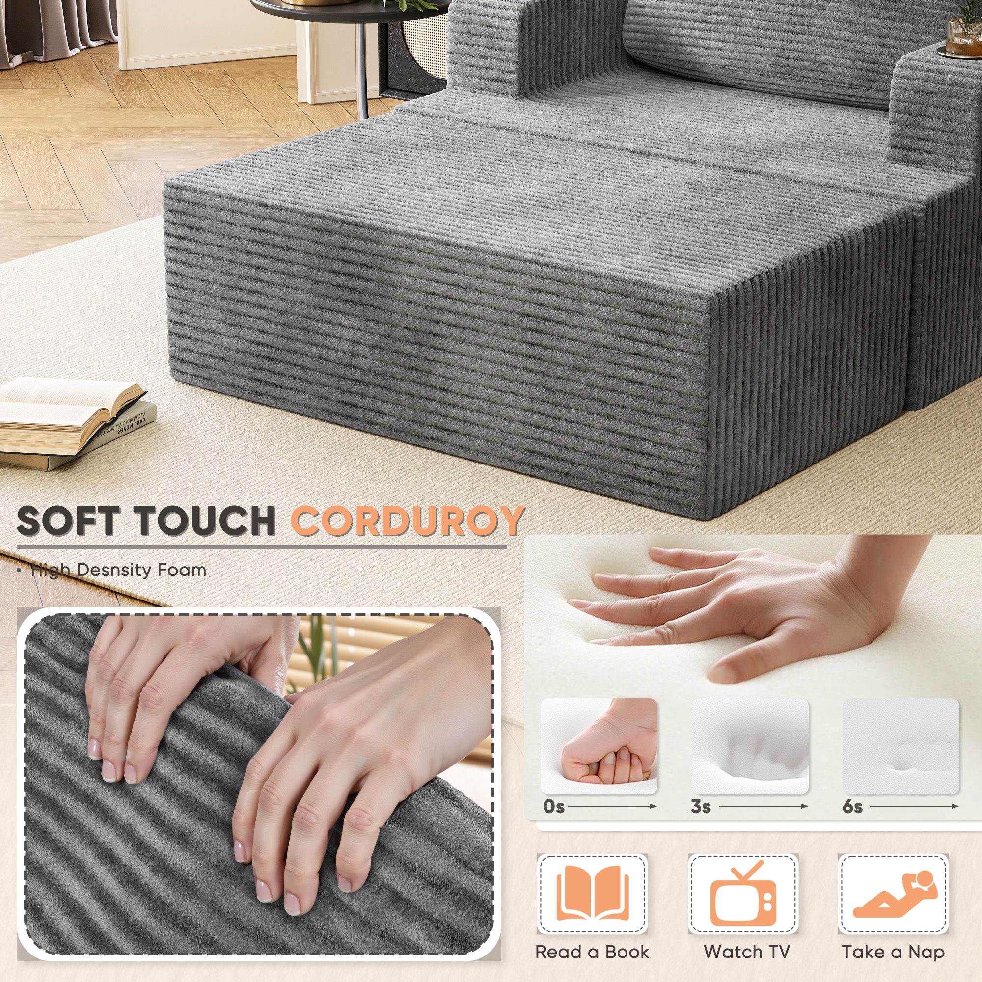 homall-sofa-bean-bag-chaiselongue-sitzsack-sessel-grau image 7