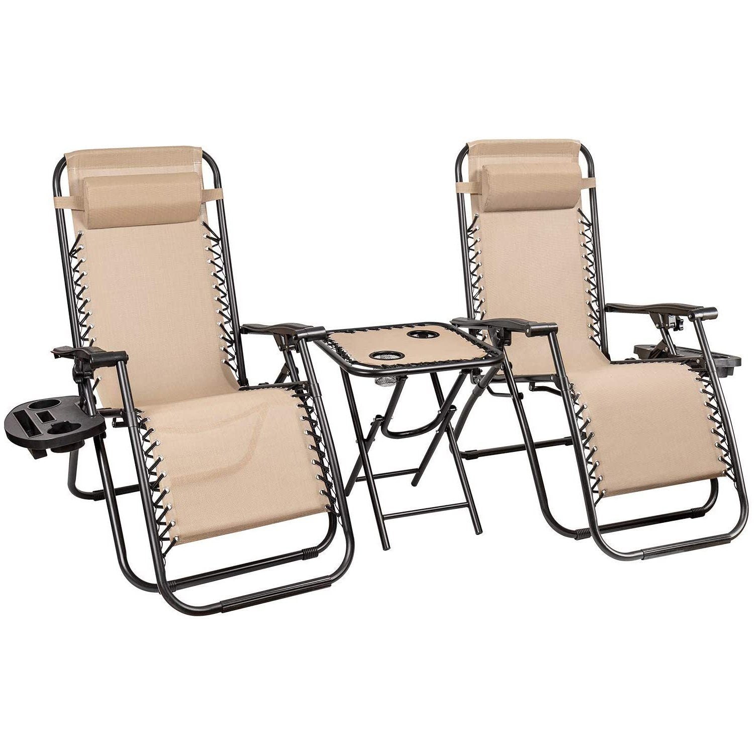 homall-zero-gravity-liegestuhl-beige-3-teilig-mit-tisch image 1
