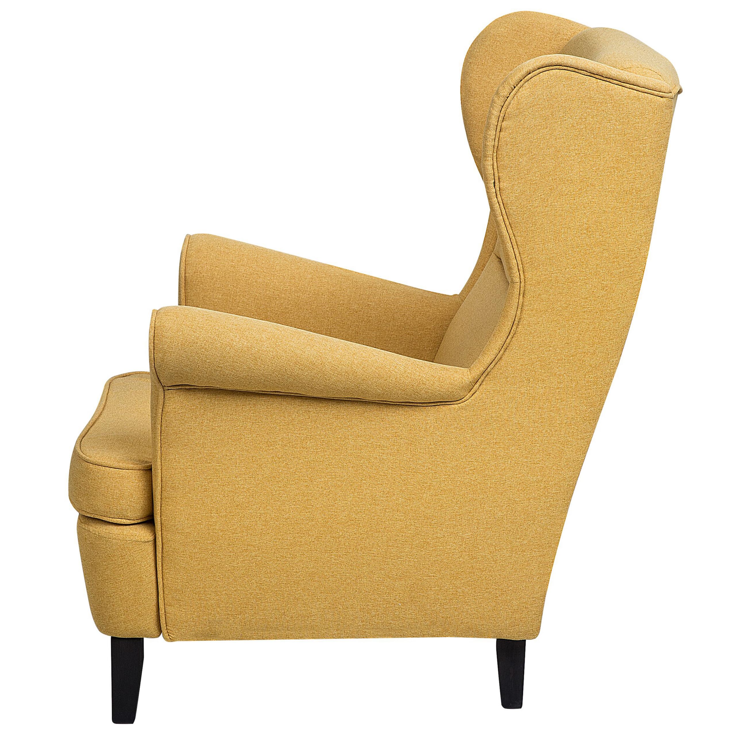 beliani-abson-ohrensessel-stoff-gelb-holzbeine-wingback image 5