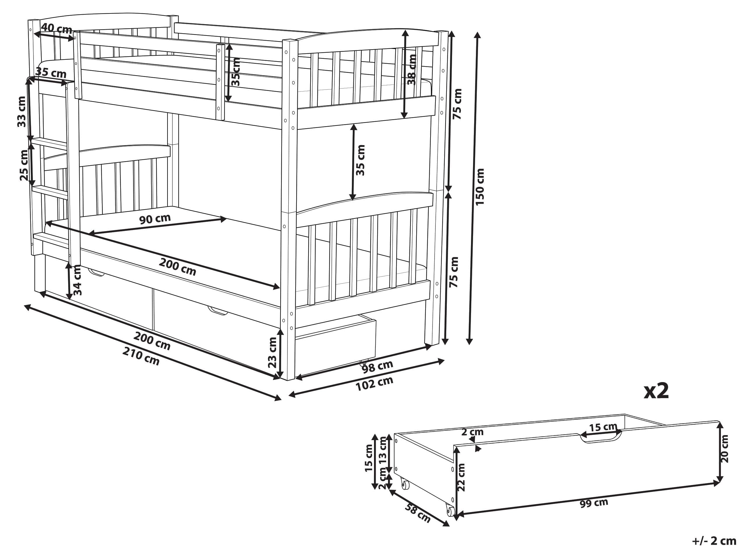 beliani-revin-hochbett-90x200-wei-kiefer-mit-schubladen image 3