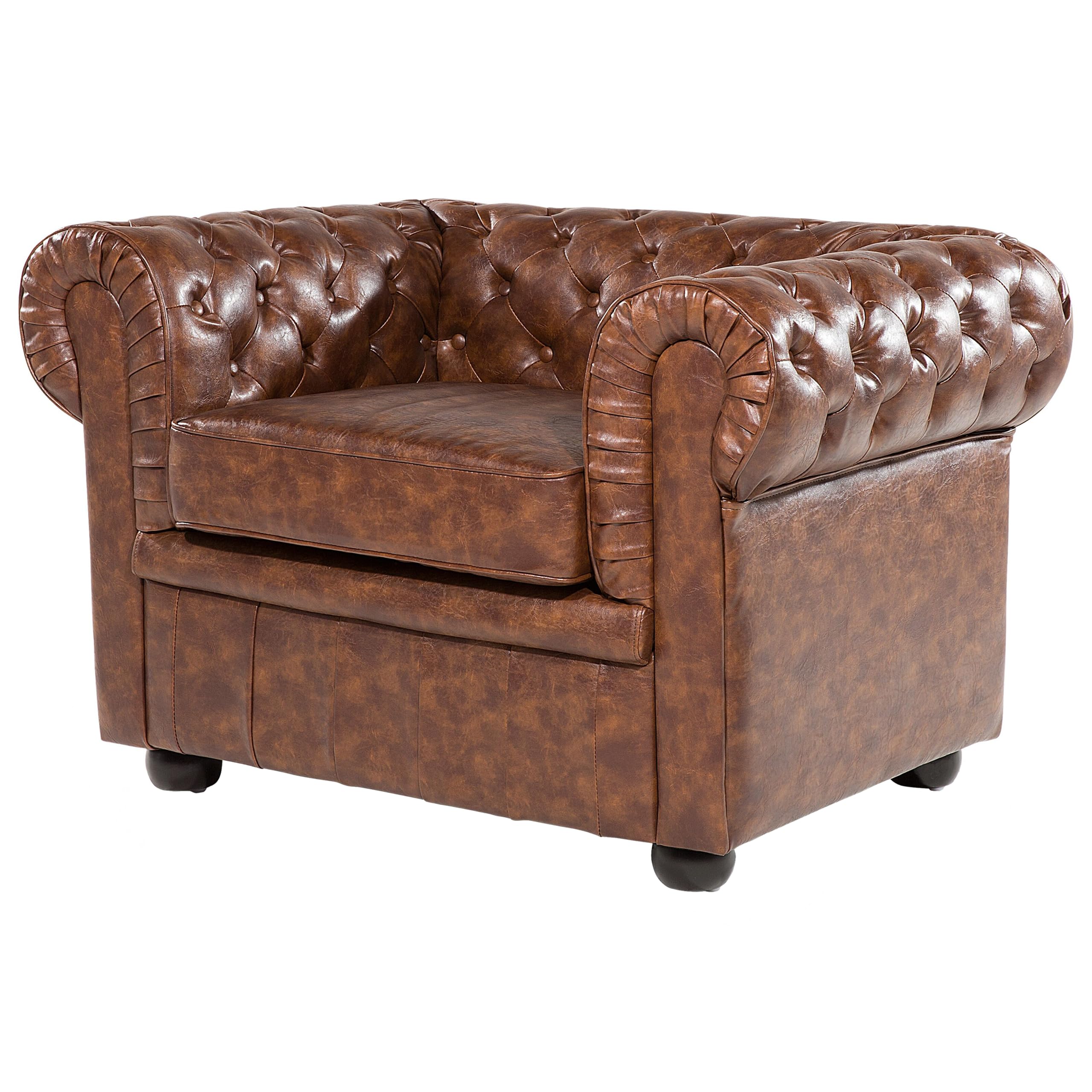 beliani-chesterfield-sessel-braun-kunstleder-goldbraun-vintage image 5