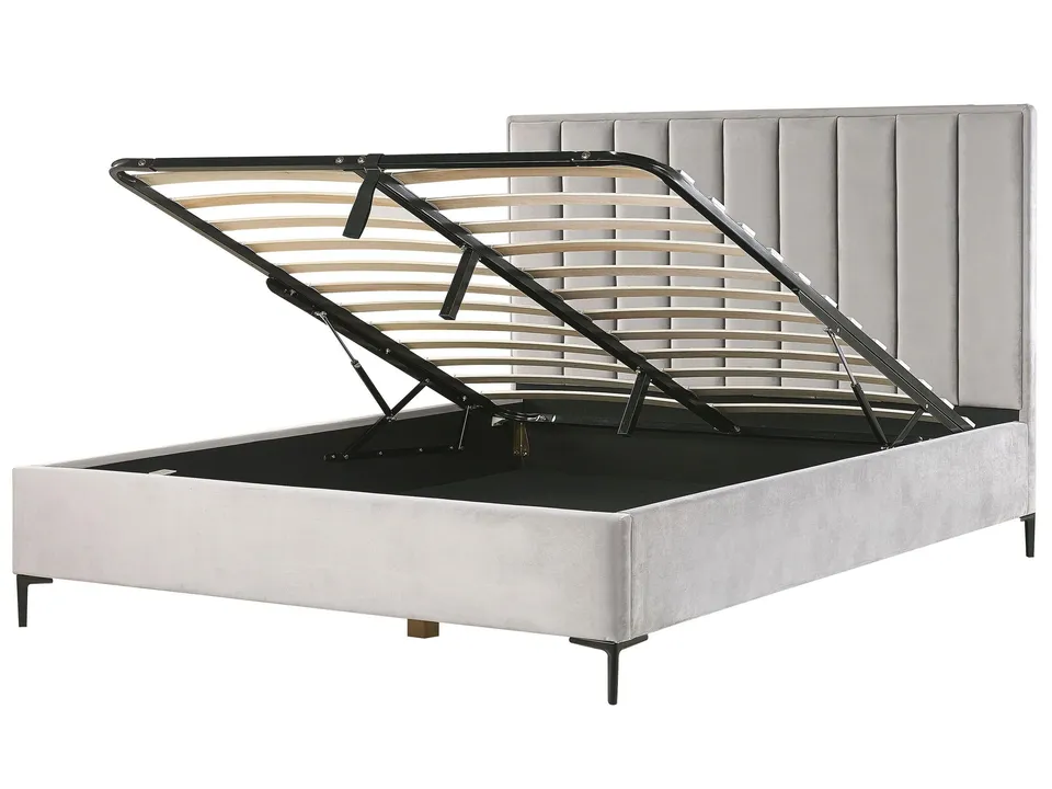 beliani-sezanne-polsterbett-samt-180x200-grau-mit-bettkasten image 1
