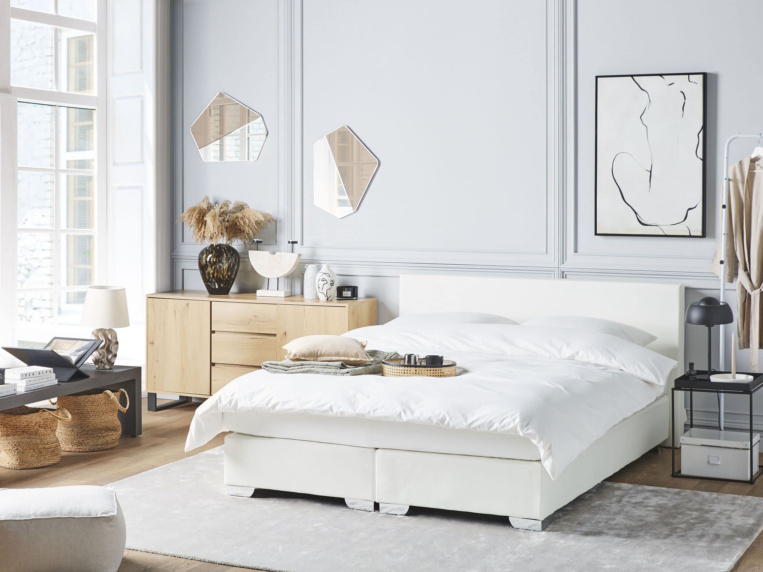 beliani-boxspringbett-wei-160x200-kunstleder-h2 image 2