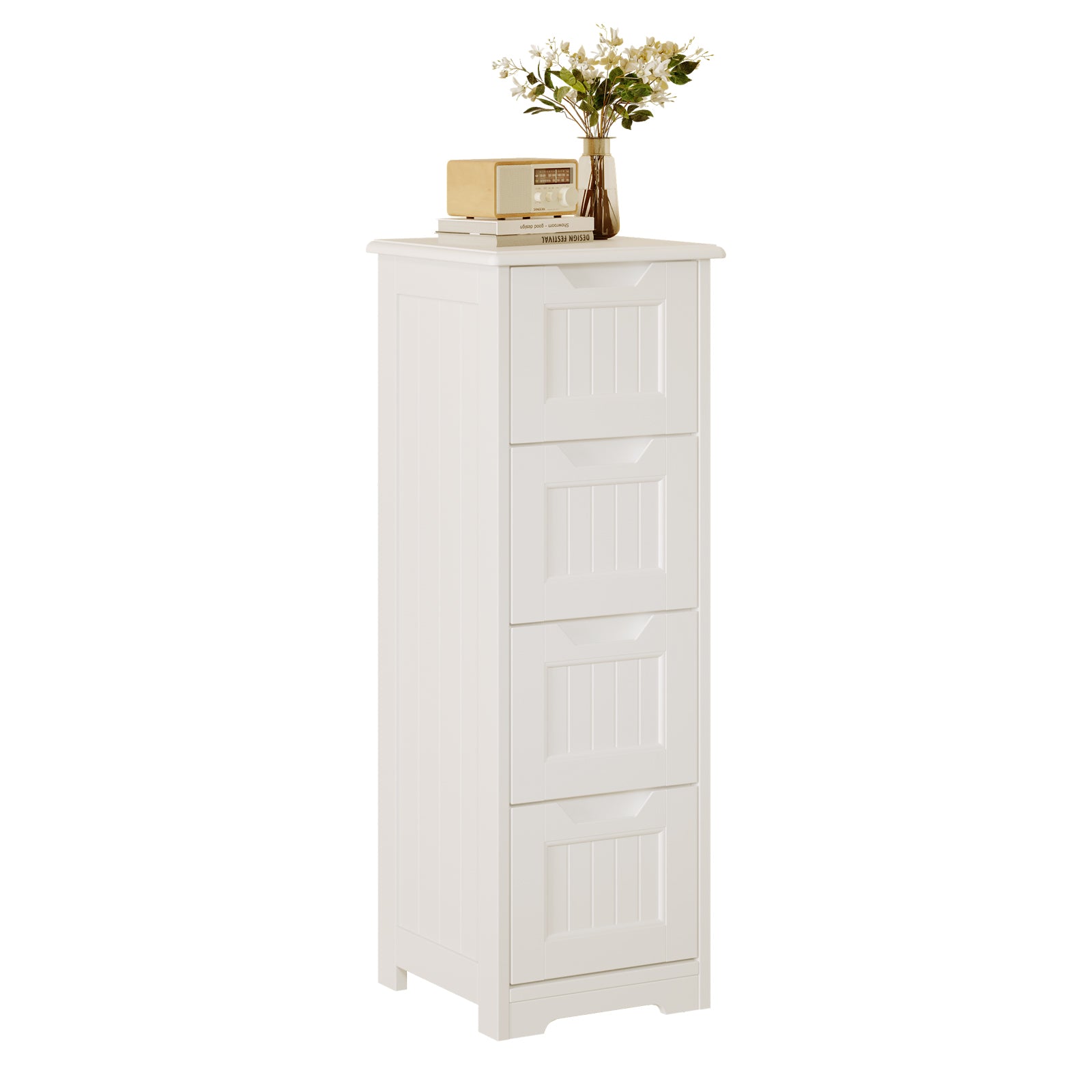 bealife-ap27-kommode-wei-4-schubladen-schmal image 1
