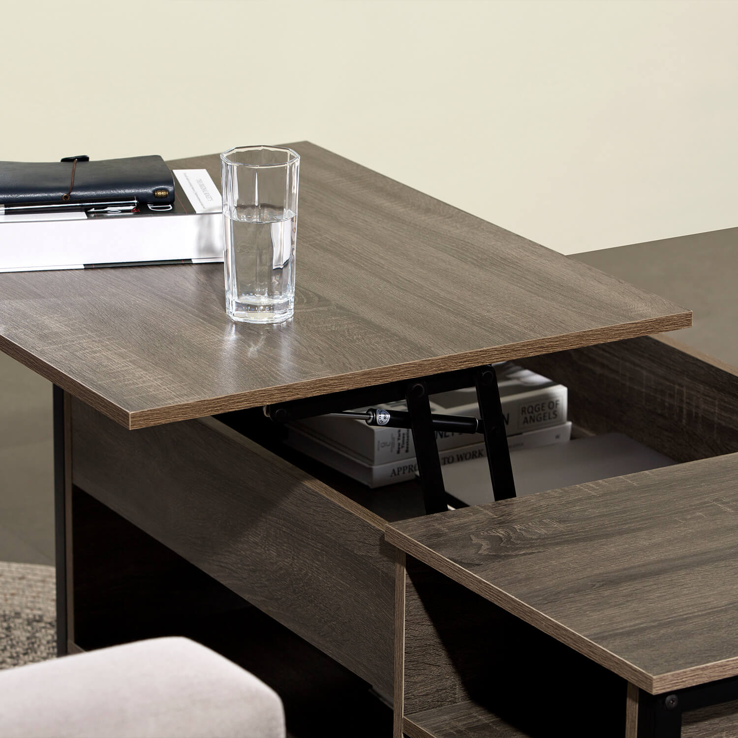 homall-couchtisch-mit-lift-top-schwarz-stauraum image 6
