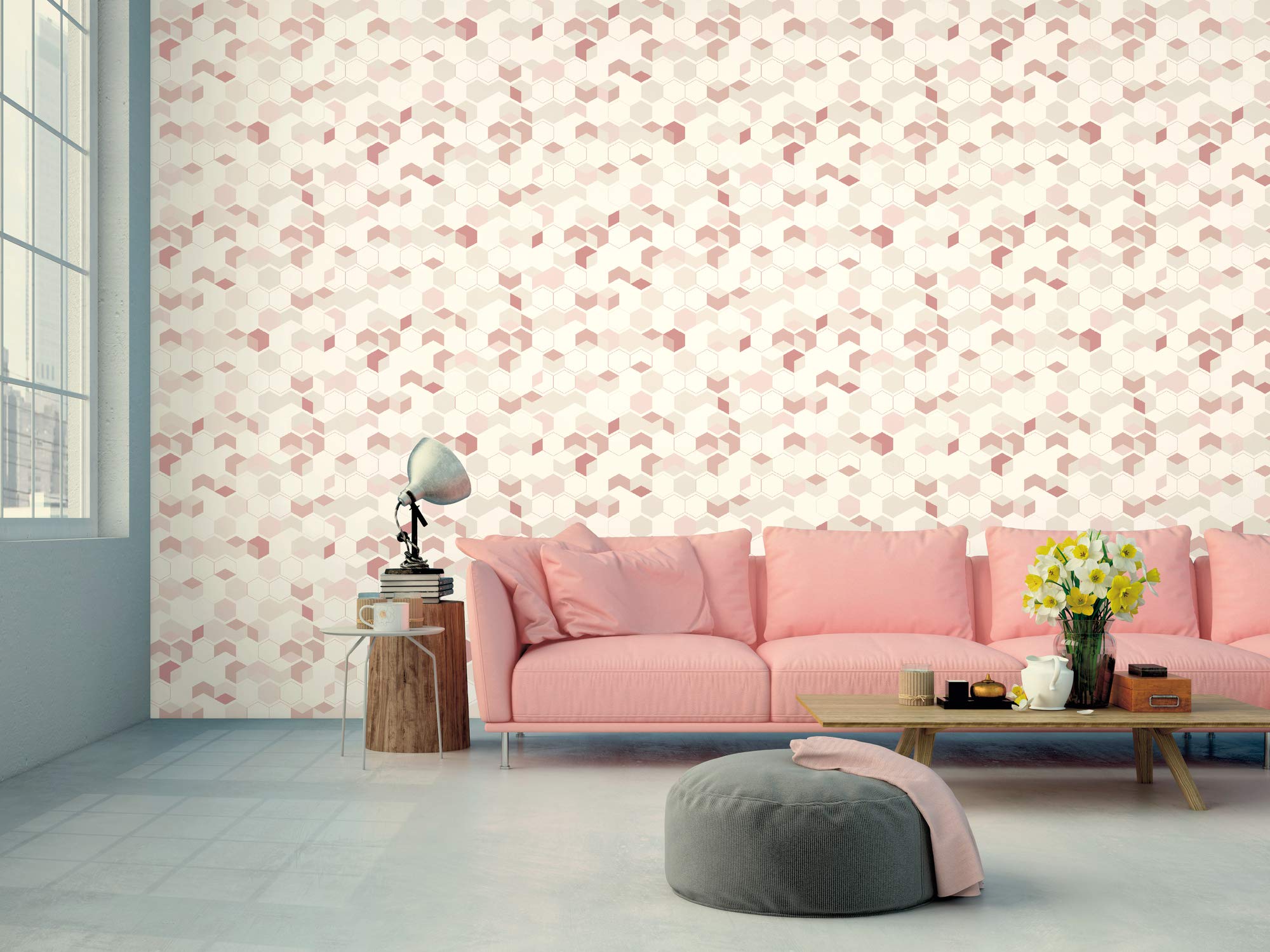a-s-cr-ation-scandinavian-366832-vliestapete-3d-rosa-geometrisch image 3