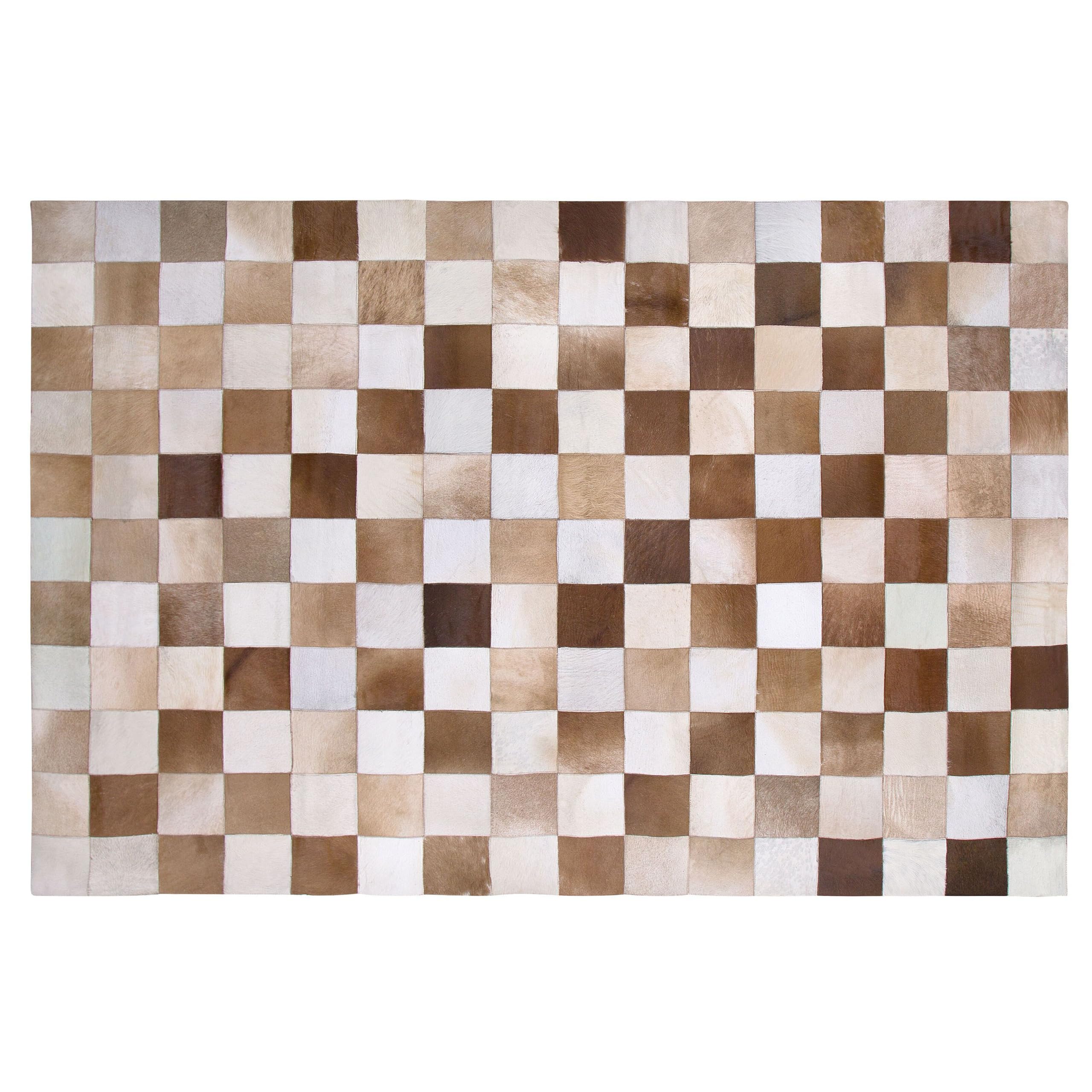 beliani-solmaz-teppich-140x200-cm-braun-beige-leder image 5