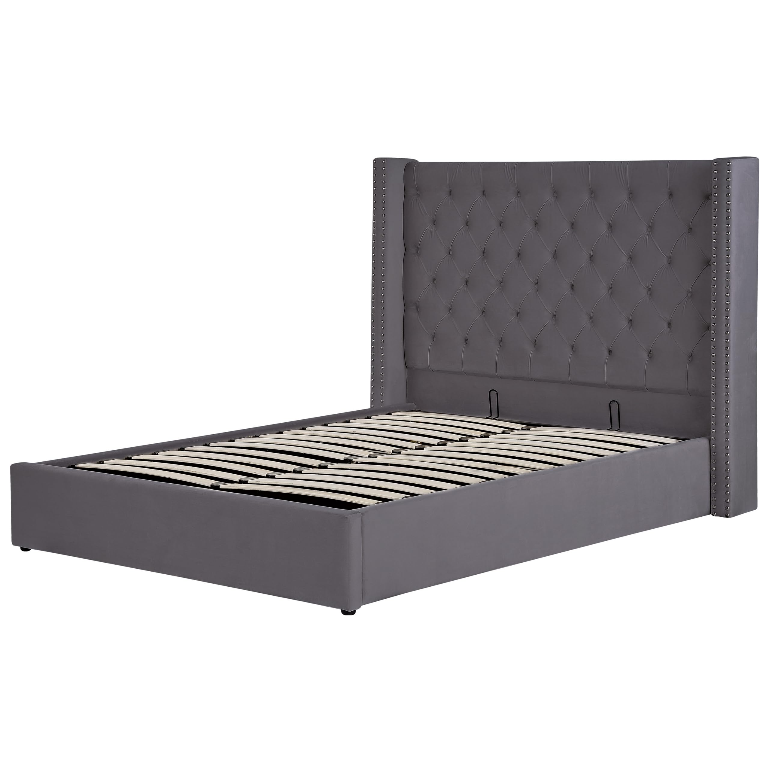 beliani-lubbon-polsterbett-140x200-grau-samt-mit-bettkasten image 6