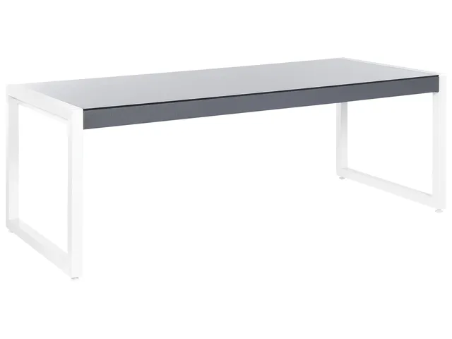 beliani-bacoli-gartentisch-glas-210x90-cm-grau-wei image 1