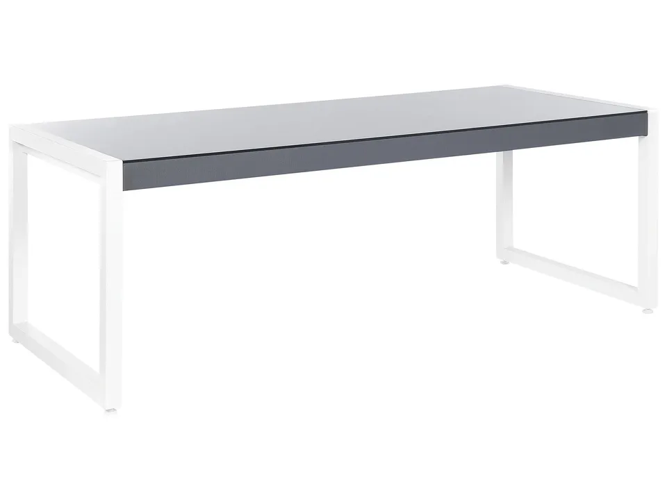 beliani-bacoli-gartentisch-glas-210x90-cm-grau-wei image 1