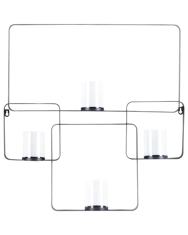 beliani-palawan-wandkerzenhalter-metall-schwarz-4-flammig image 1