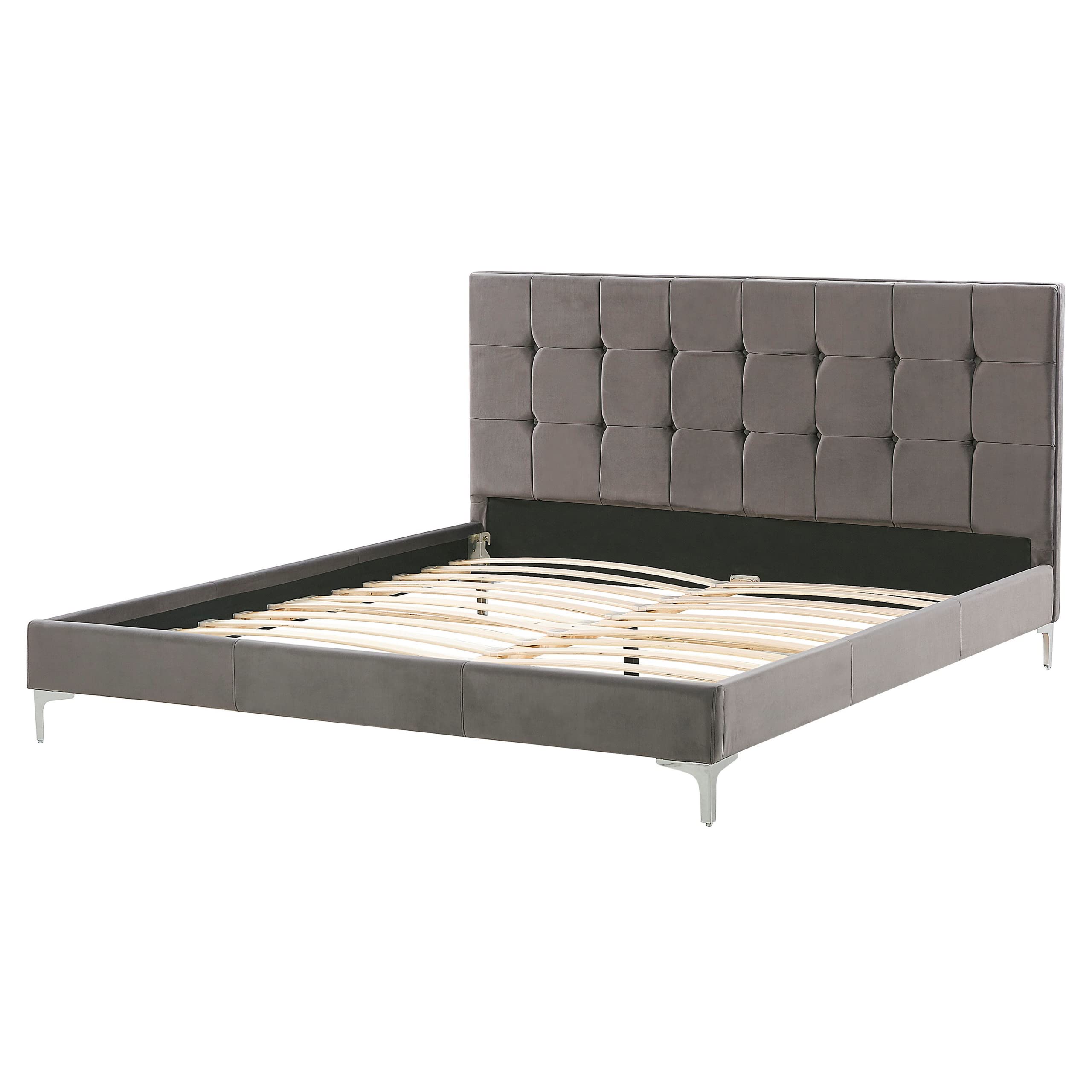 beliani-ambert-doppelbett-160x200-samt-grau-mit-lattenrost image 5