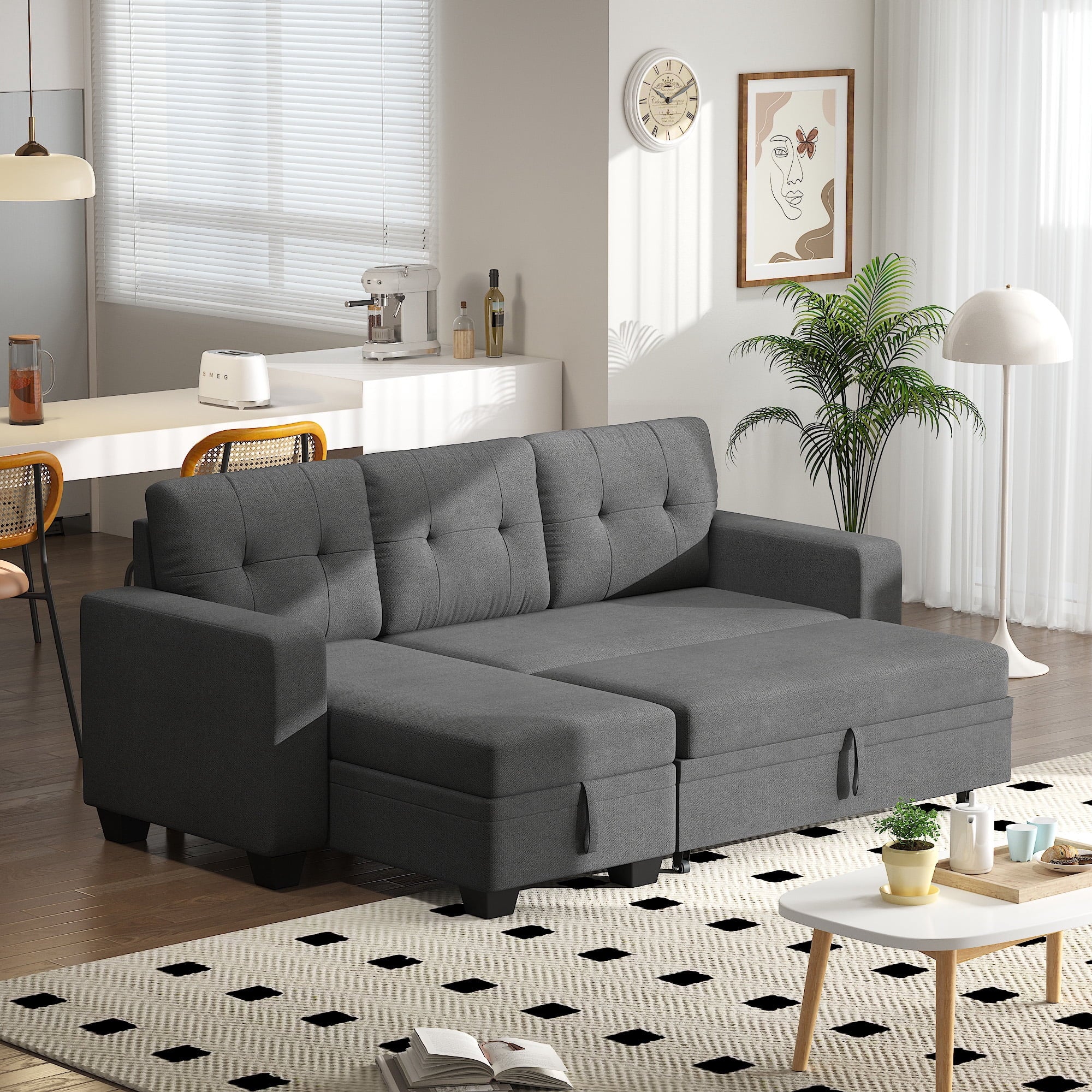 homall-recliner-79-zoll-schlafsofa-ecksofa-dunkelgrau-stauraum image 2
