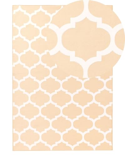 beliani-aksu-teppich-140x200-beige-handgewebt-marokko-muster image 8