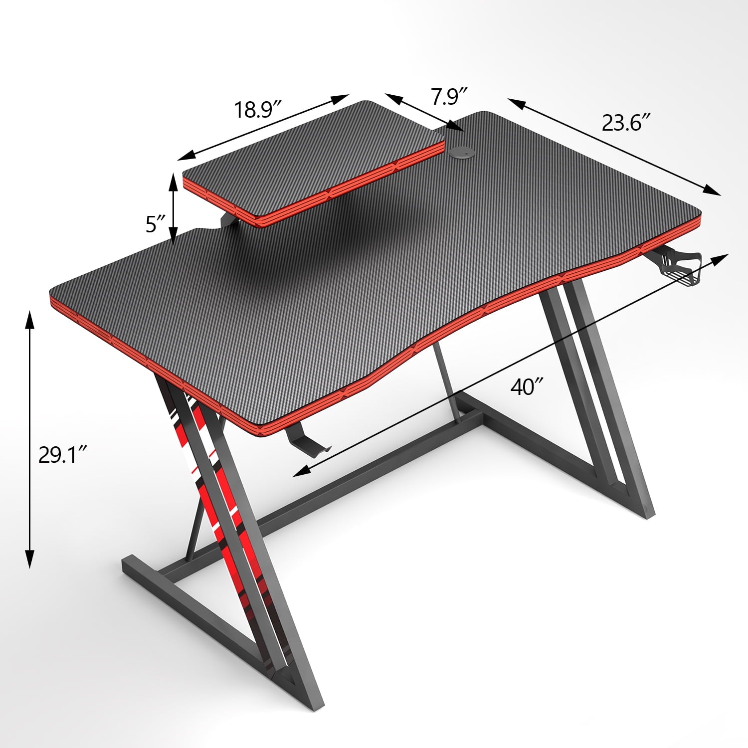 homall-gaming-desk-schreibtisch-120cm-carbon-schwarz-z-form image 7