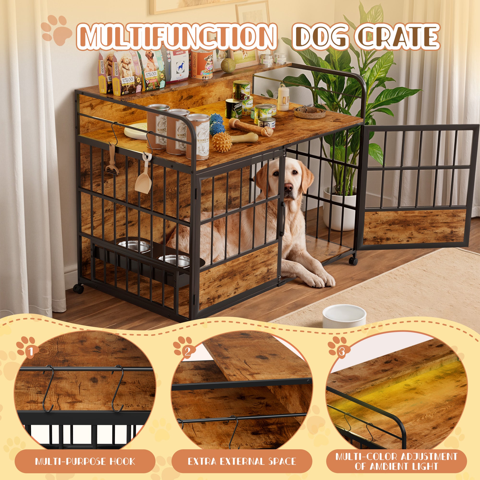 homall-shelf-hundebox-m-bel-44-1-braun-mit-led image 4