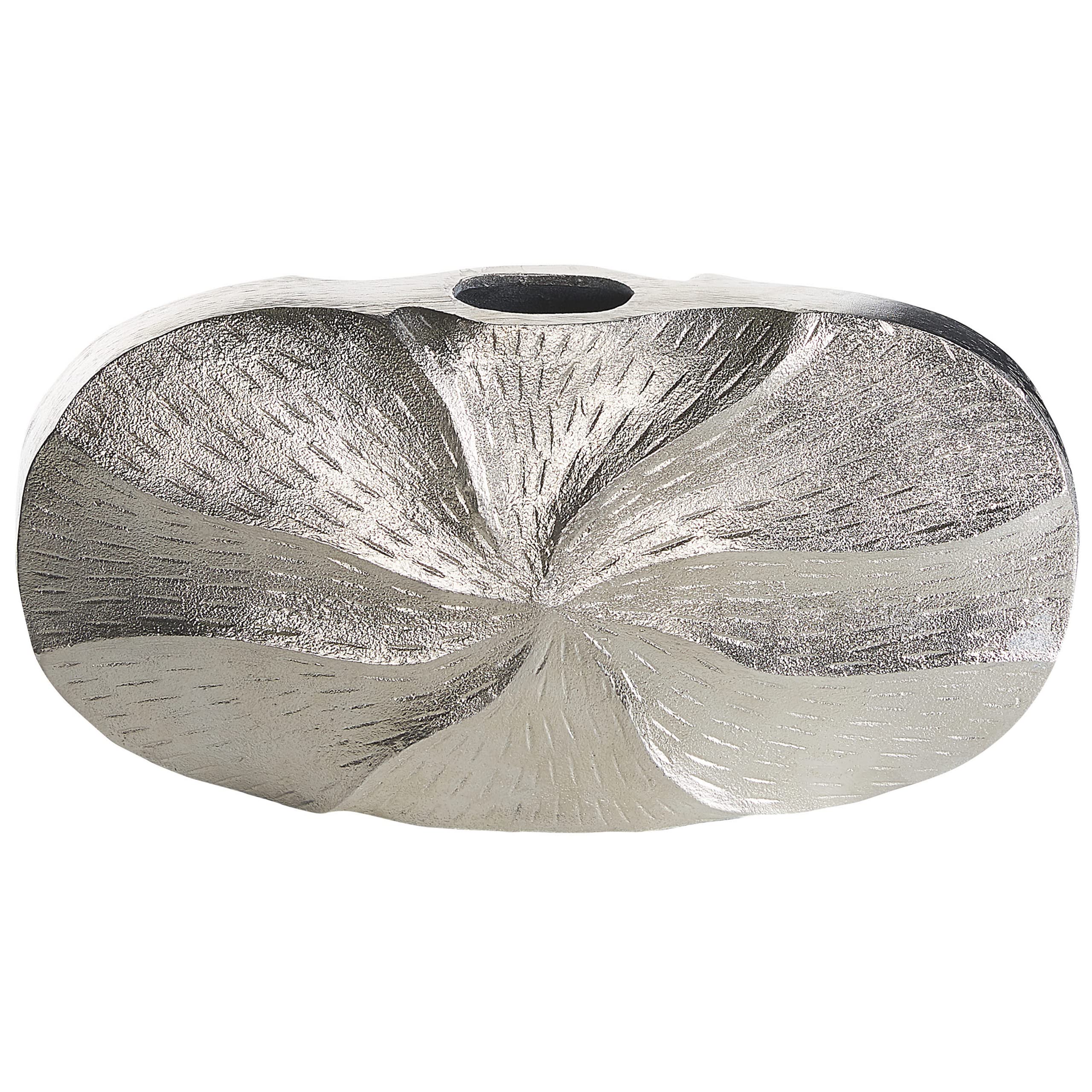 beliani-vase-urgench-blumenvase-aluminium-silber-21-cm-handarbeit image 4