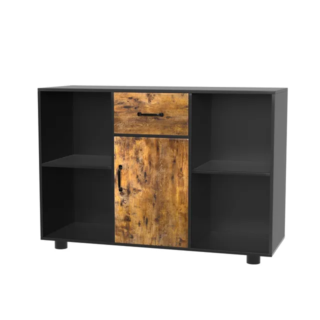 homall-shelf-sideboard-holz-mit-schublade-braun image 1