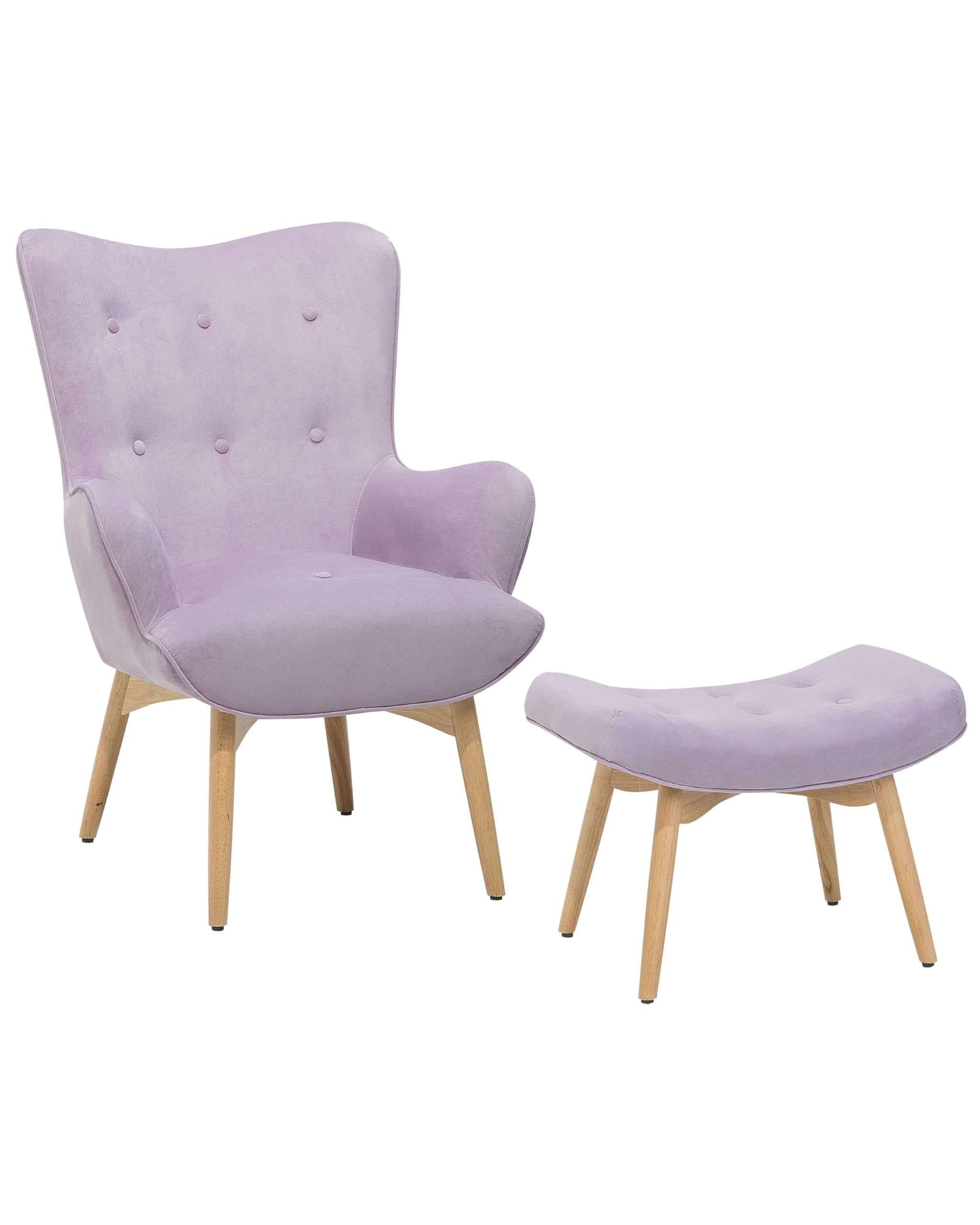 beliani-vejle-ohrensessel-mit-hocker-samt-violett image 1