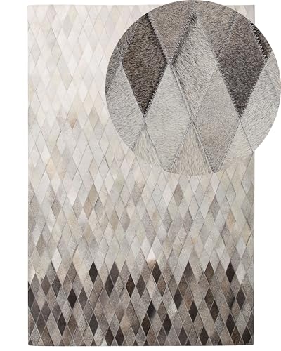 beliani-maldan-lederteppich-140x200-wei-grau-modern image 8