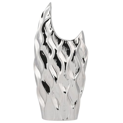 beliani-haluza-vase-silber-steinzeug-deko-silbern image 7
