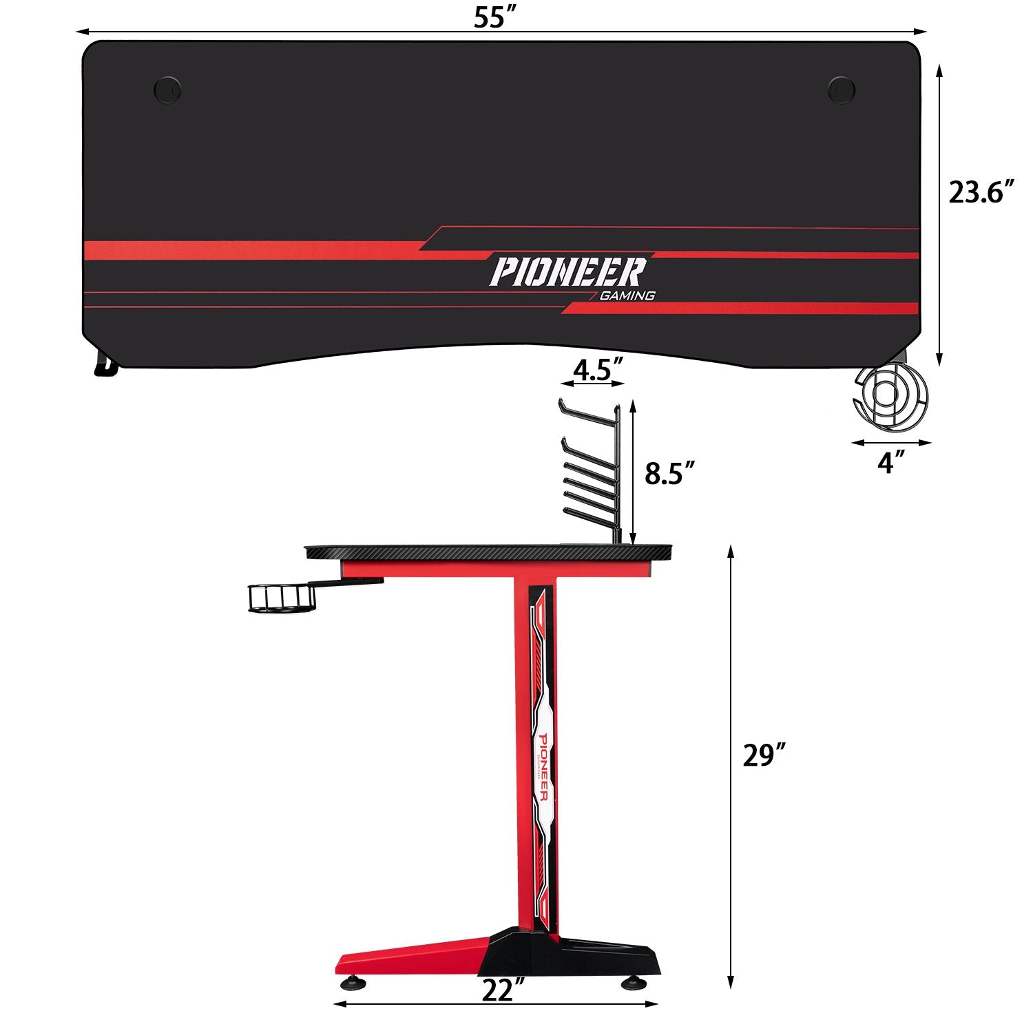 homall-gaming-desk-schreibtisch-schwarz-140-cm-t-form image 7