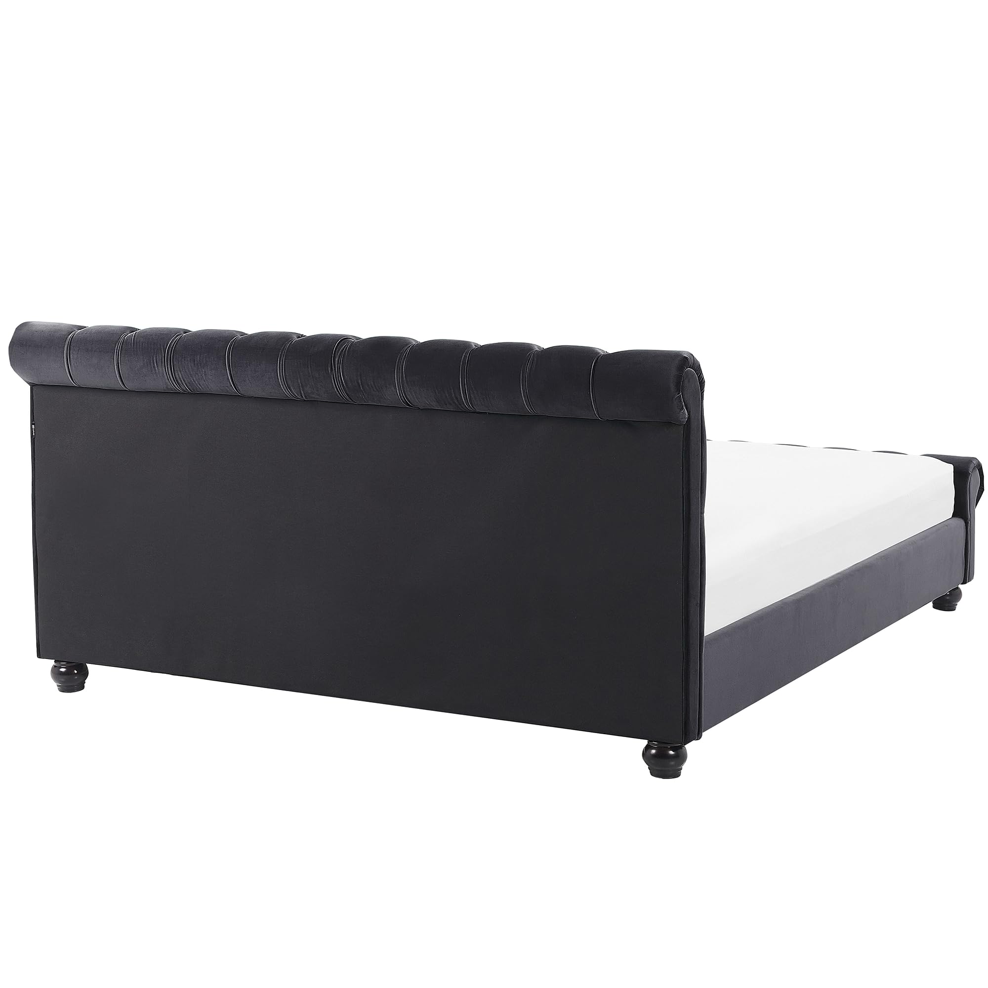 beliani-avallon-samtbett-schwarz-180x200-chesterfield image 7