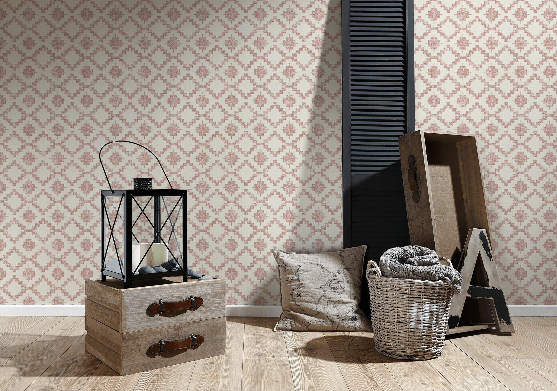 a-s-cr-ation-california-36375-3-vliestapete-creme-rot-ethno-look image 3