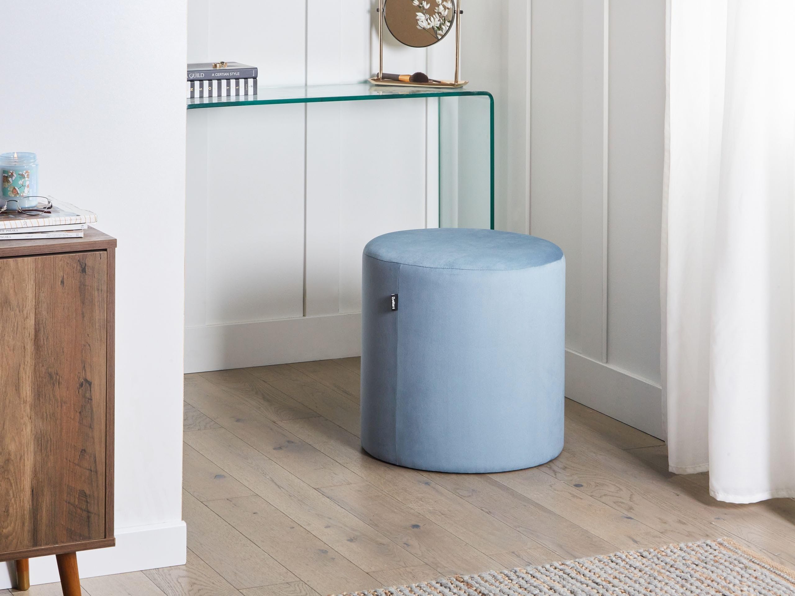 beliani-lovett-pouf-samt-blau-rund-47-cm-sitzhocker image 2