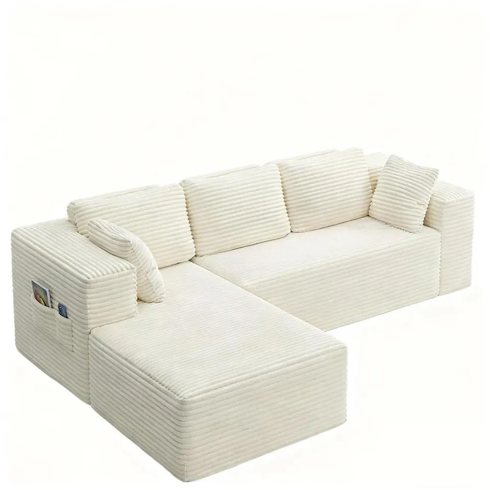 bealife-ar35-ecksofa-cord-wei-4-sitzer-recamiere image 1