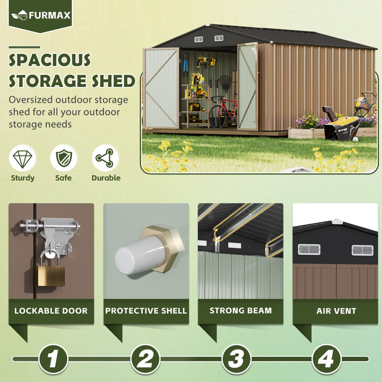 homall-metal-shed-ger-tehaus-metall-braun-10x10-ft image 4