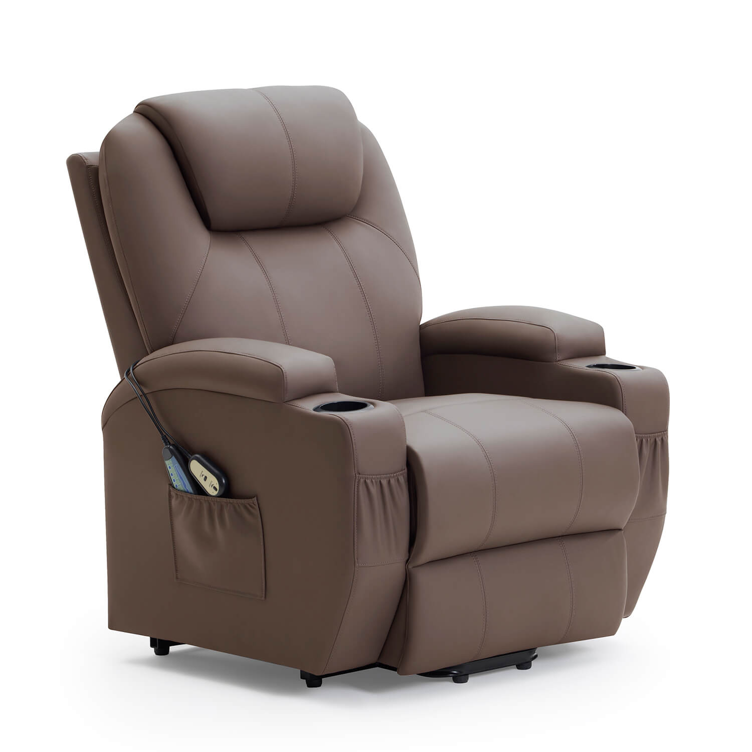 homall-recliner-chair-aufstehsessel-braun-kunstleder-massage image 3