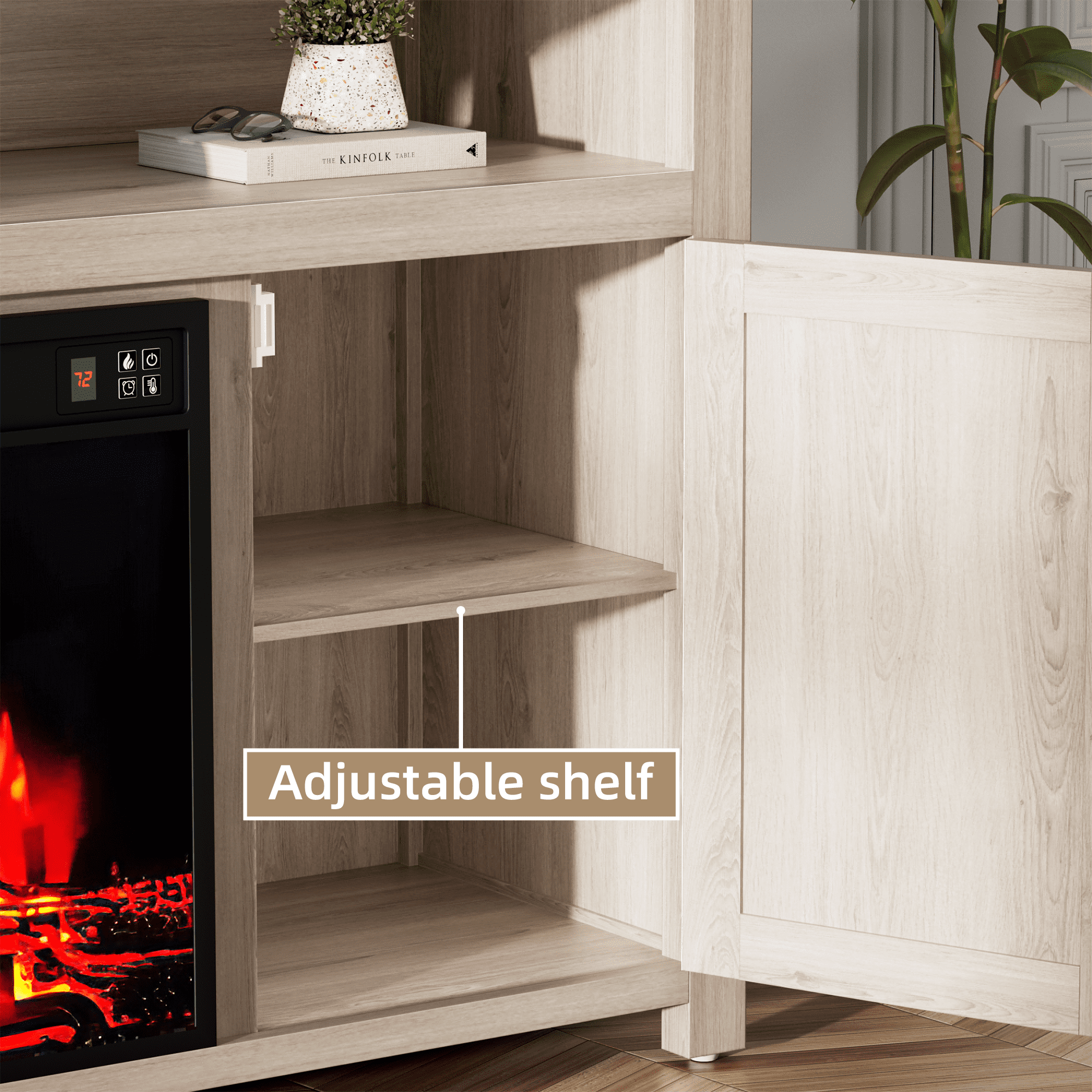 homall-tv-stand-tv-schrank-braun-65-zoll-mit-elektrokamin image 7