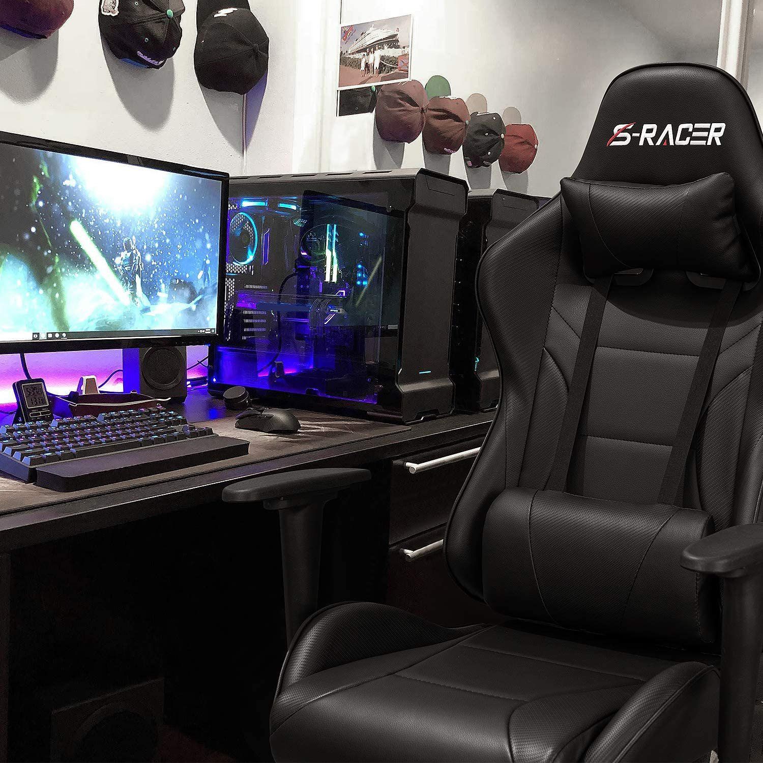 homall-gaming-chair-stuhl-schwarz-pu-leder-h-henverstellbar image 8