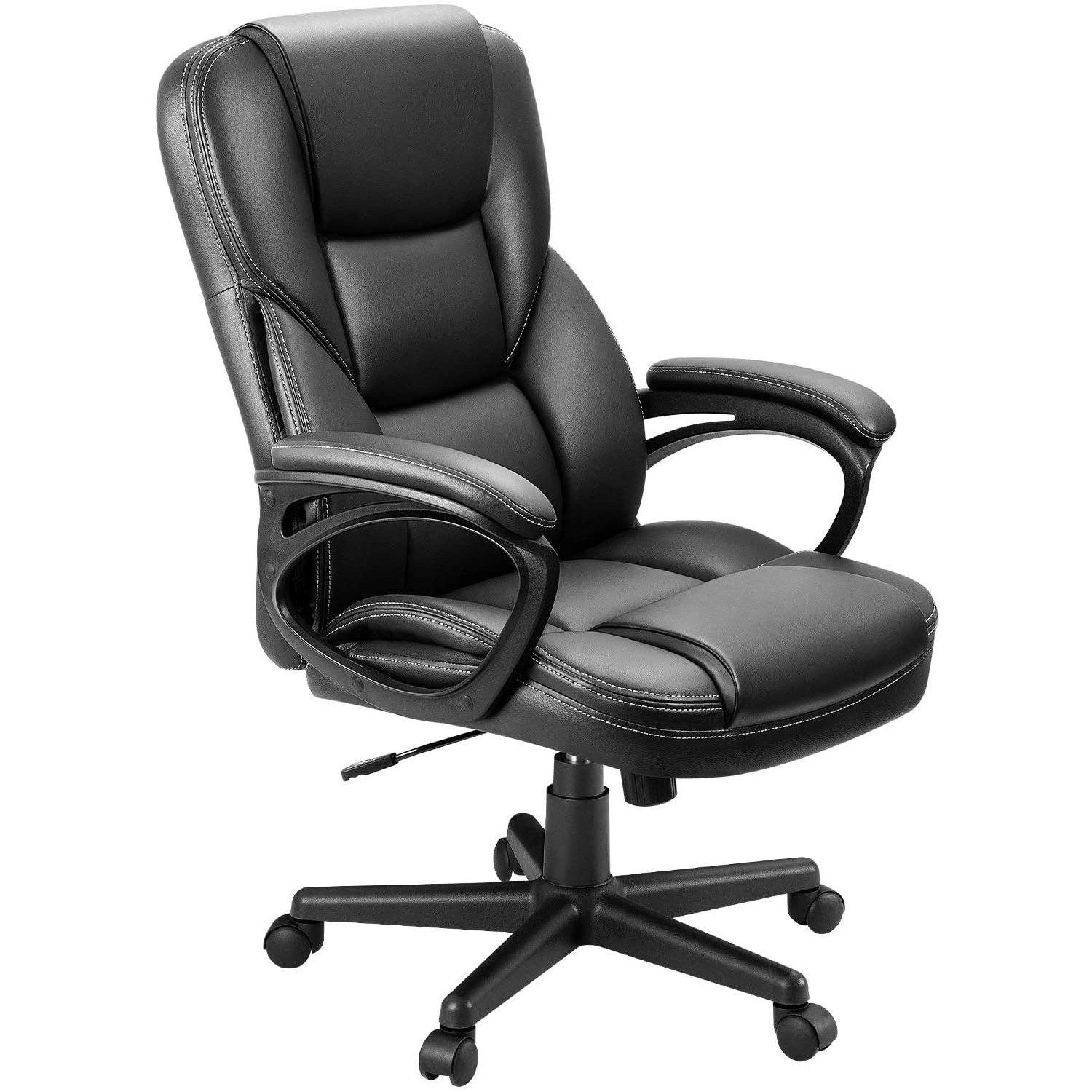 homall-office-leather-chair-b-rostuhl-schwarz-kunstleder-hochlehner-2 image 6