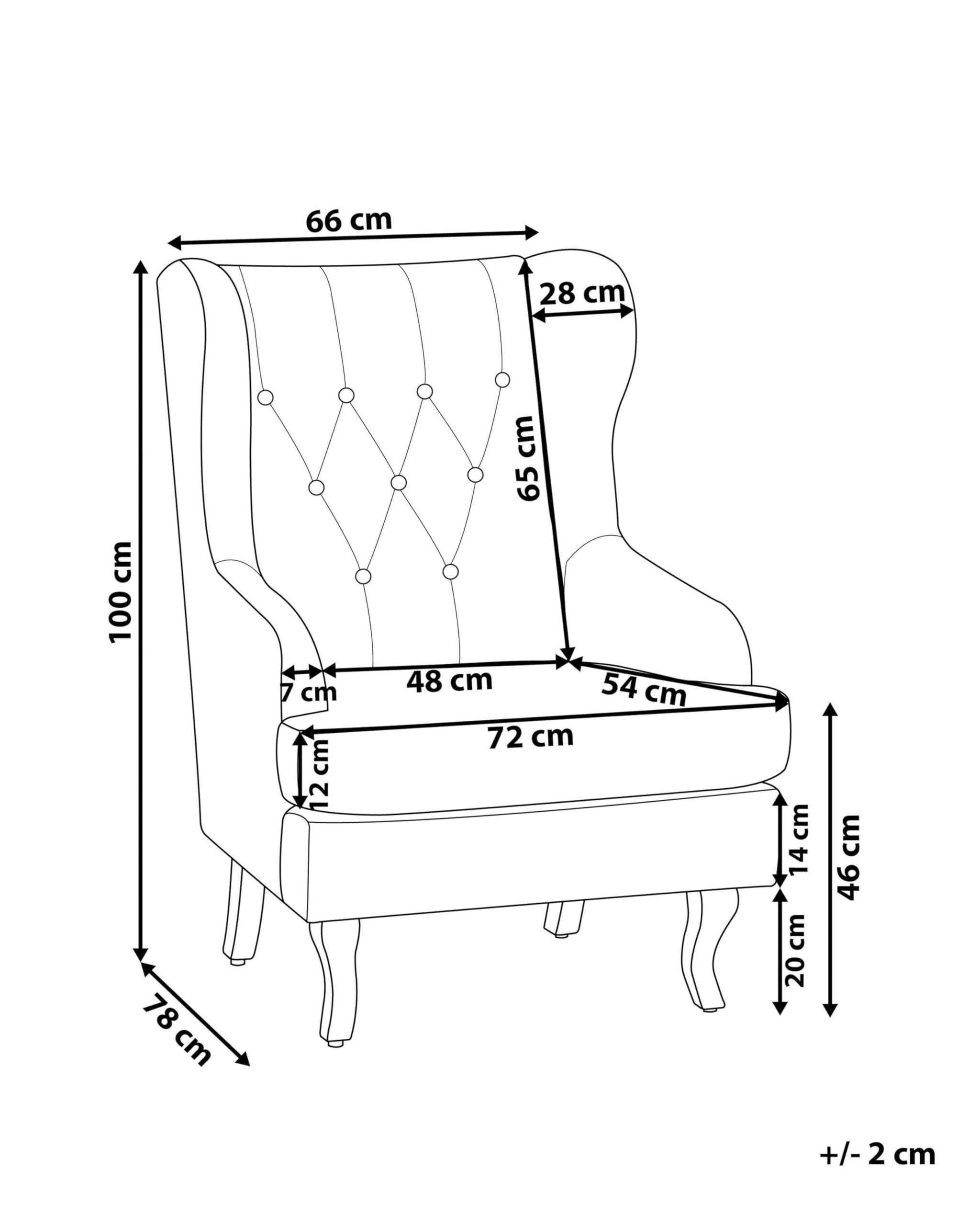 beliani-alta-ohrensessel-stoff-grau-chesterfield-holzbeine image 3