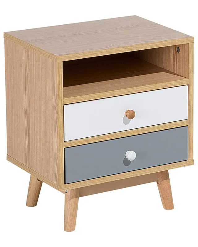 beliani-fargo-nachttisch-2-schubladen-holz-wei-grau image 1