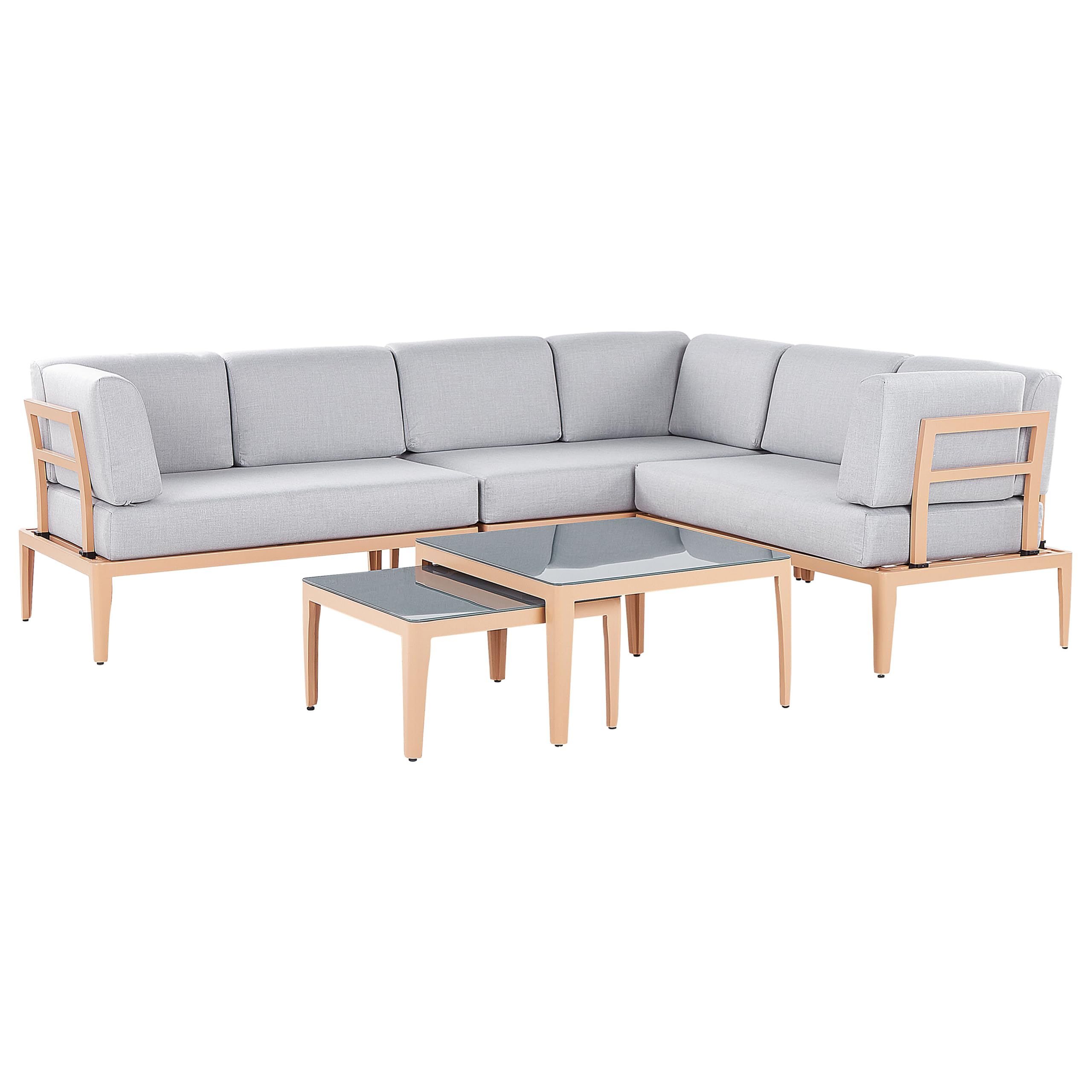 beliani-rima-iii-lounge-set-aluminium-6-sitzer-grau image 4