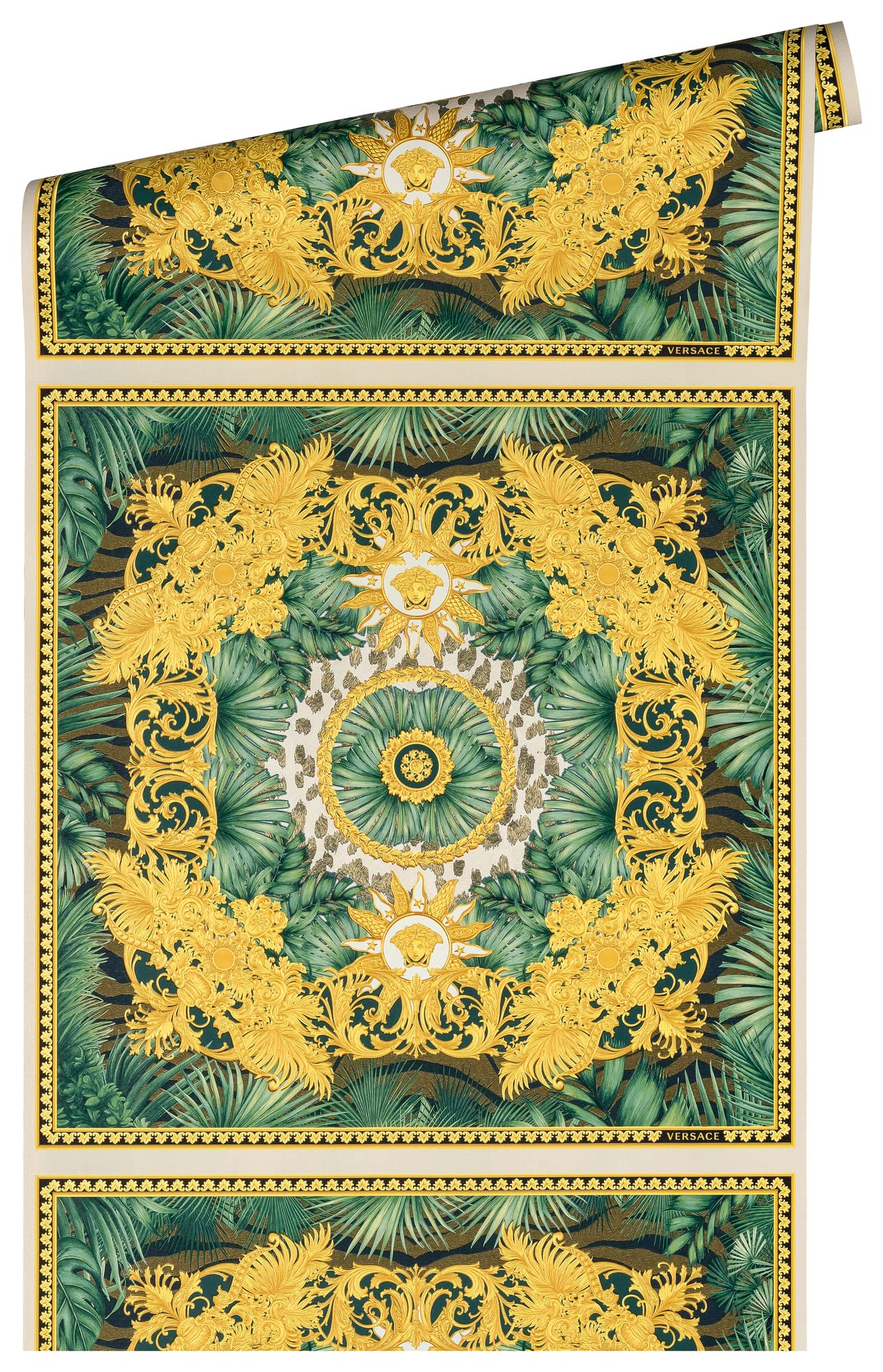 a-s-cr-ation-versace-wallpaper-387034-vliestapete-gr-n-gold image 2