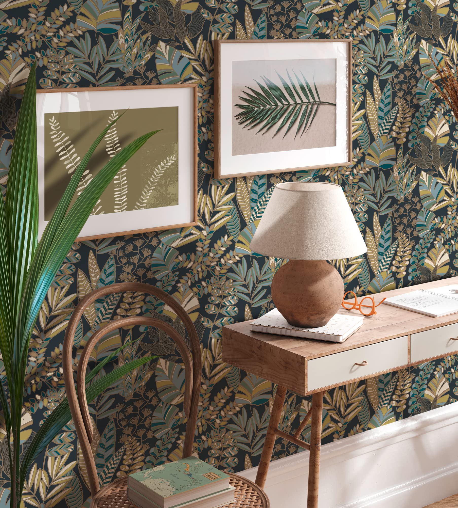 a-s-cr-ation-antigua-vliestapete-floral-blau-gold-10-05m image 2