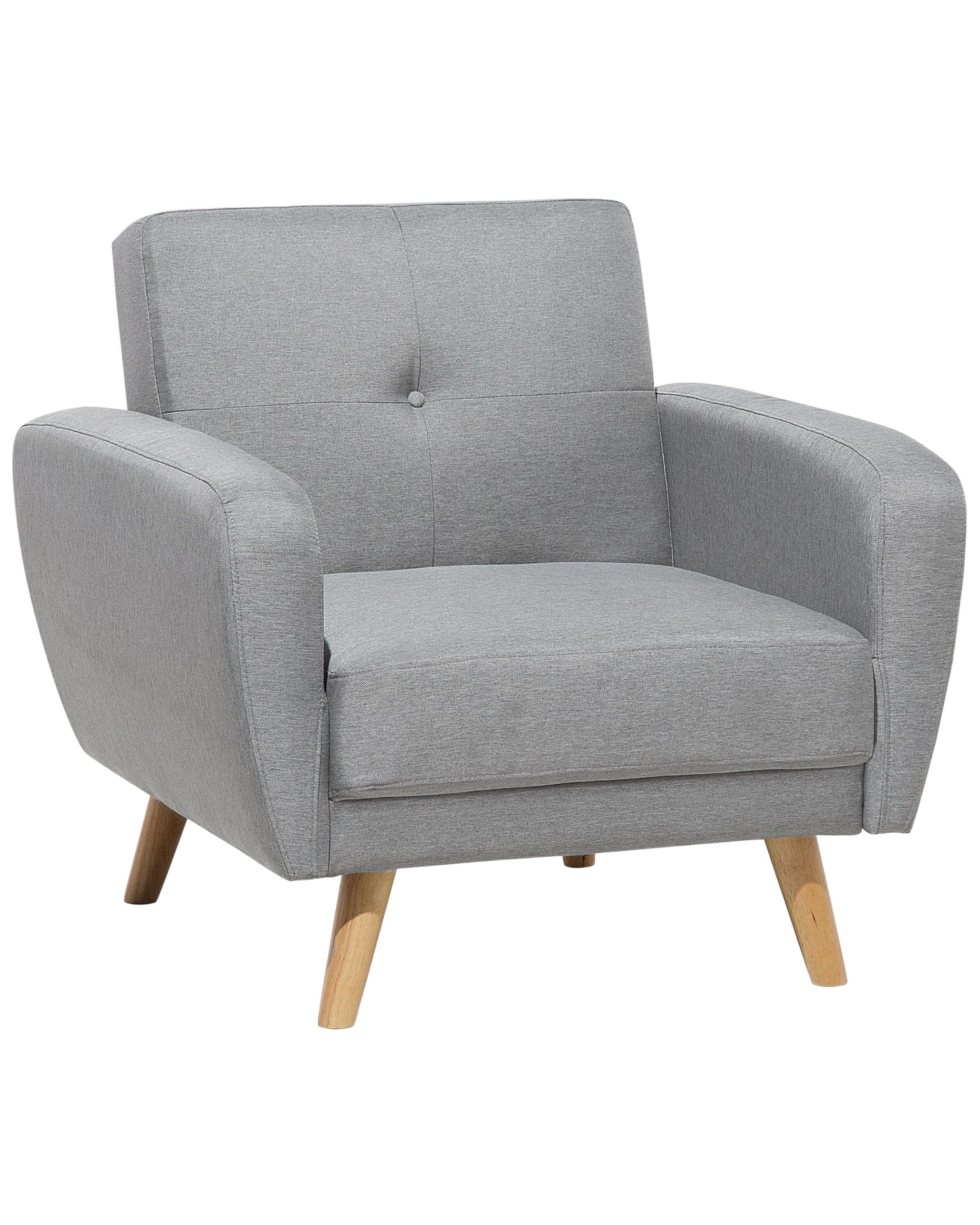 beliani-sessel-grau-stoff-verstellbar-skandinavisch image 1