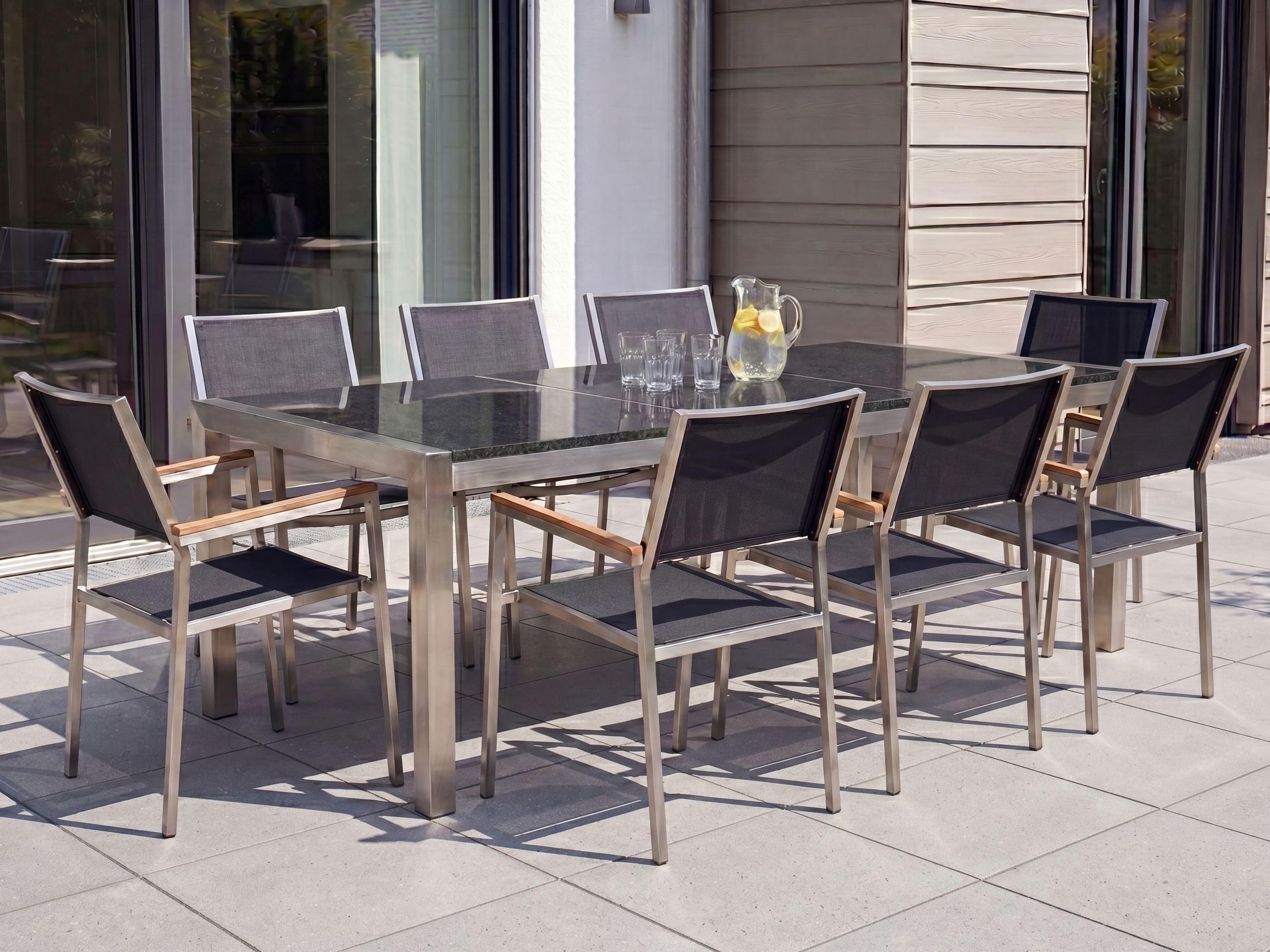 beliani-gartenset-tisch-220-cm-schwarz-3-platten-6-st-hle image 2