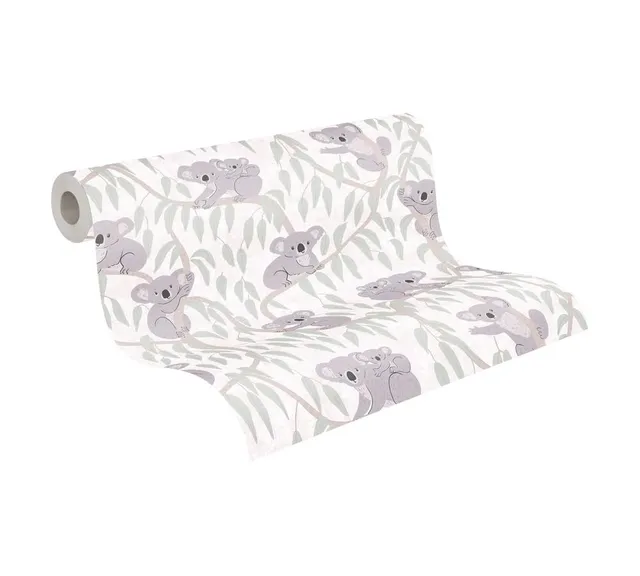 a-s-cr-ation-lilly-luis-koala-vliestapete-beige-gr-n-10-05m image 1