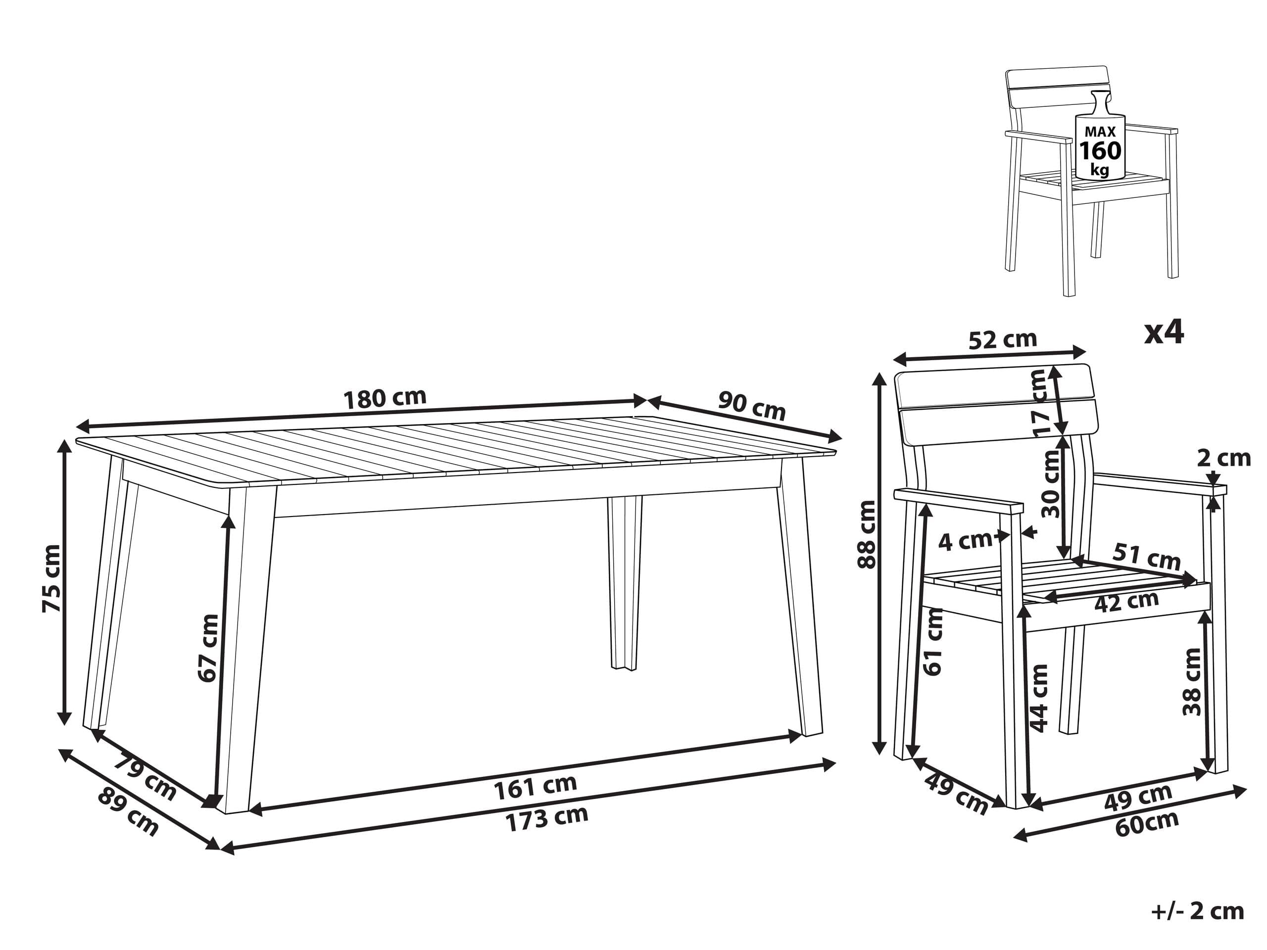 beliani-fornelli-gartenset-akazie-tisch-4-st-hle-180-cm image 3