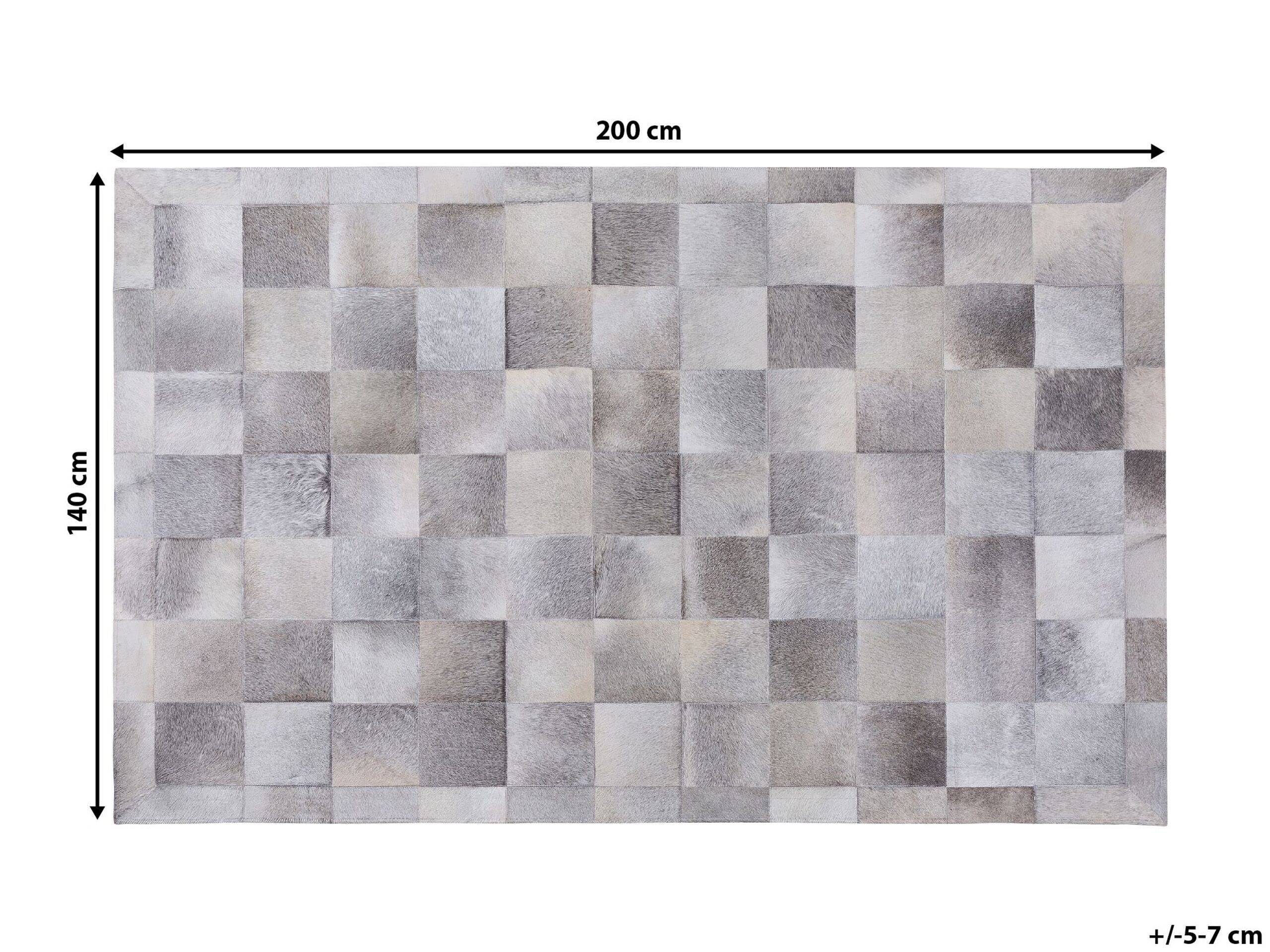 beliani-alacam-echtleder-teppich-140x200-cm-hellgrau image 6
